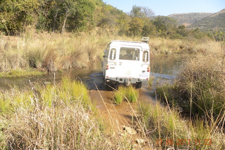 Kevin Prozesky crossing a river in his Series 2A 1